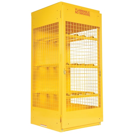 Vestil Yellow Cylinder Cabinet Horizontal 8 Cylinder Capacity CYL-H-8